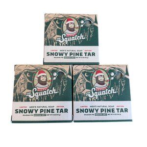 Dr. Squatch Snowy Pine Tar Bar Soap 3 Pack Limited Edition Balsam Fir Med Grit